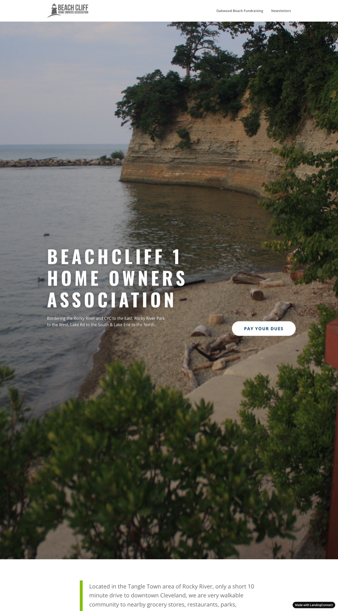 Beachcliff 1 HOA — a live WordPress site cloned to LandingConnect